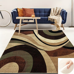 Dark Red Corrugated Loom Carpet Soft Rug