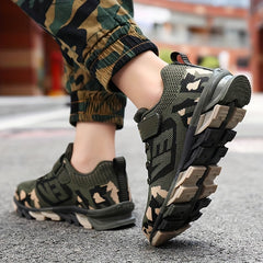 Kid's Camouflage Sneakers, Breathable with Shock Absorption, Soft Sole
