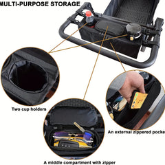 Non-Slip Organizer for Wagon Parent Console Caddy with Cup Holders