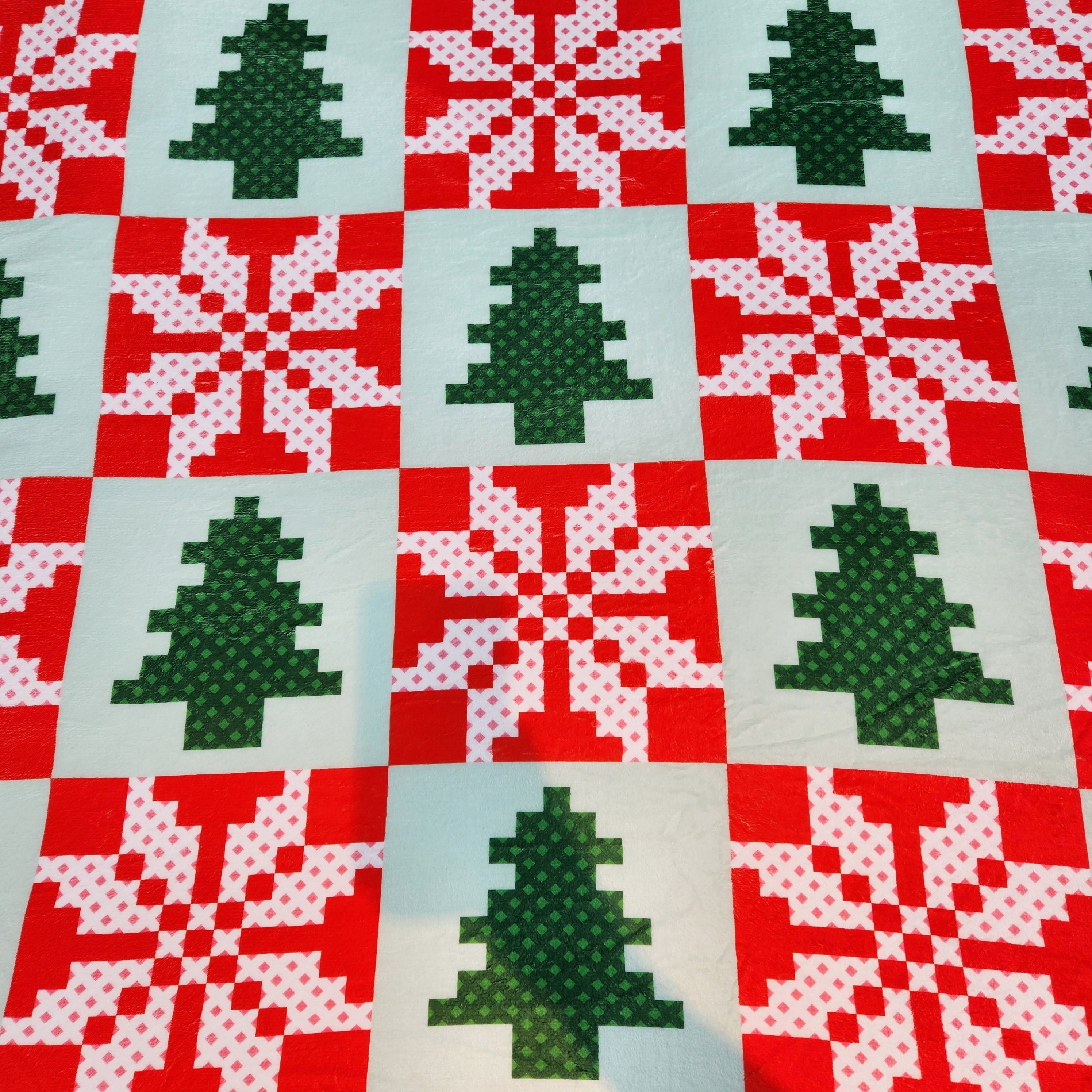 Cozy Christmas Pattern Blanket for Camping & Home Use