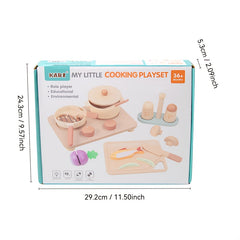 Wooden Playhouse Toy Set Kids' Cooking Kit Boys and Girls 3+ Back to School Gift