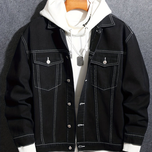 Men's Denim Street Style Jacket Coat for Spring Fall