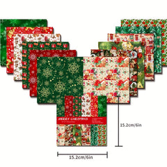 24pcs Assorted Christmas Scrapbook Paper Pad for Decoupage Cardstock