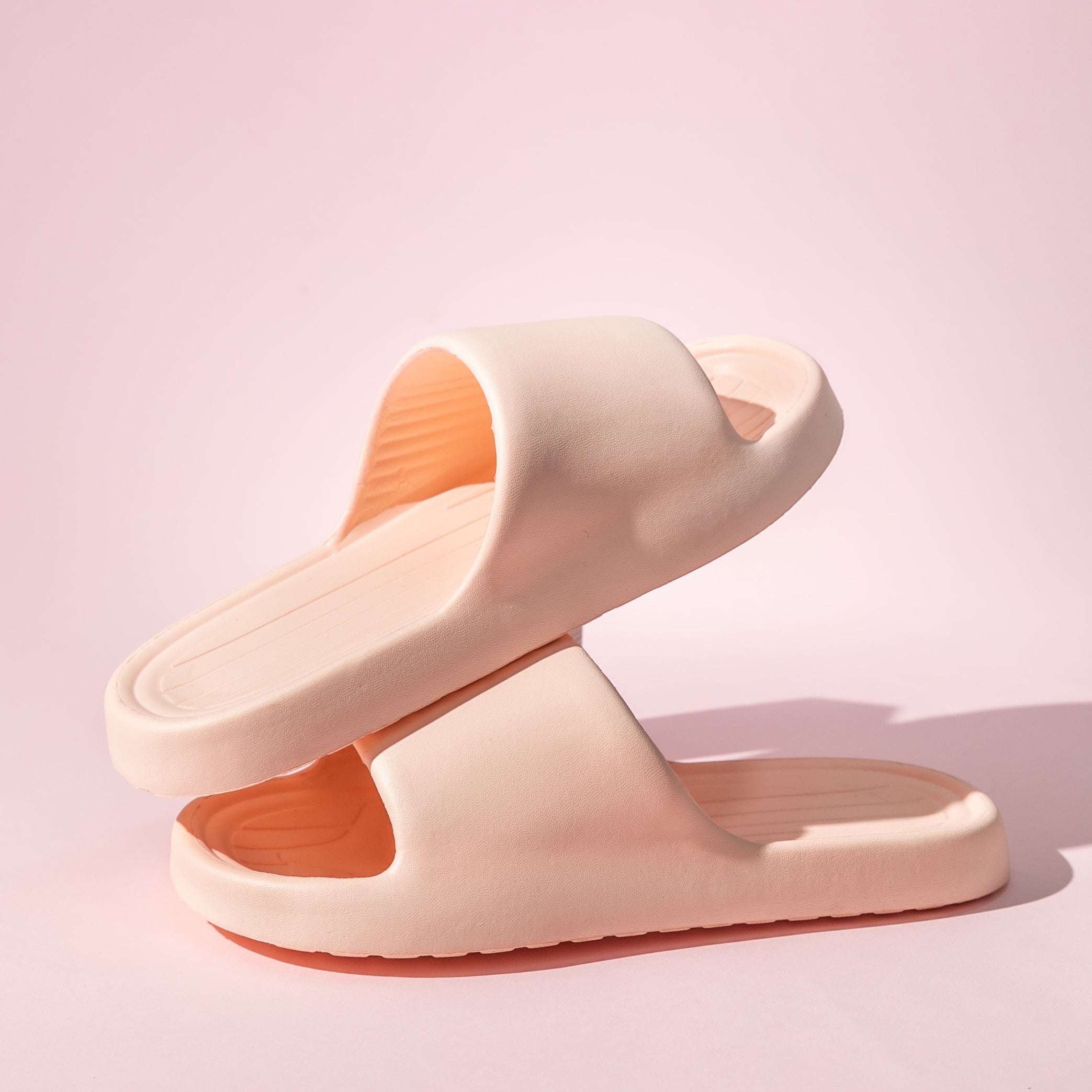Women's Solid Slides Soft Sole Lightweight Shower Bathroom Shoes
