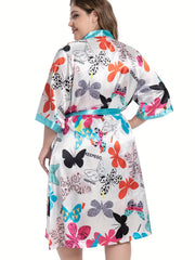 Butterfly Print Cami Dress & Robe Lounge Set