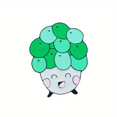 Green Plant Prickly Pear Pattern Brooch Funny Bag Accessories Girls Hat Jewelry