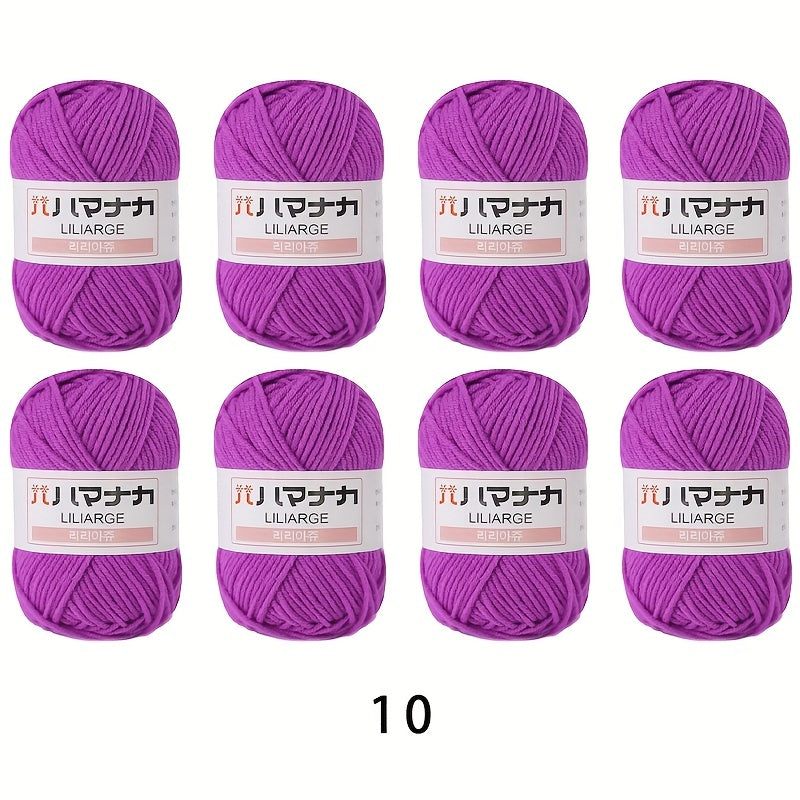8pcs 100 Acrylic 4 Strands Braided Yarn Soft Textured Hand Crochet Knitting