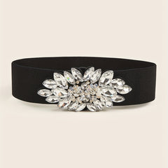 Vintage Rhinestone Crystal Wide Waistband Belt