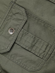 Men's Long Sleeve Military Style Cargo Tactical Work Shirt