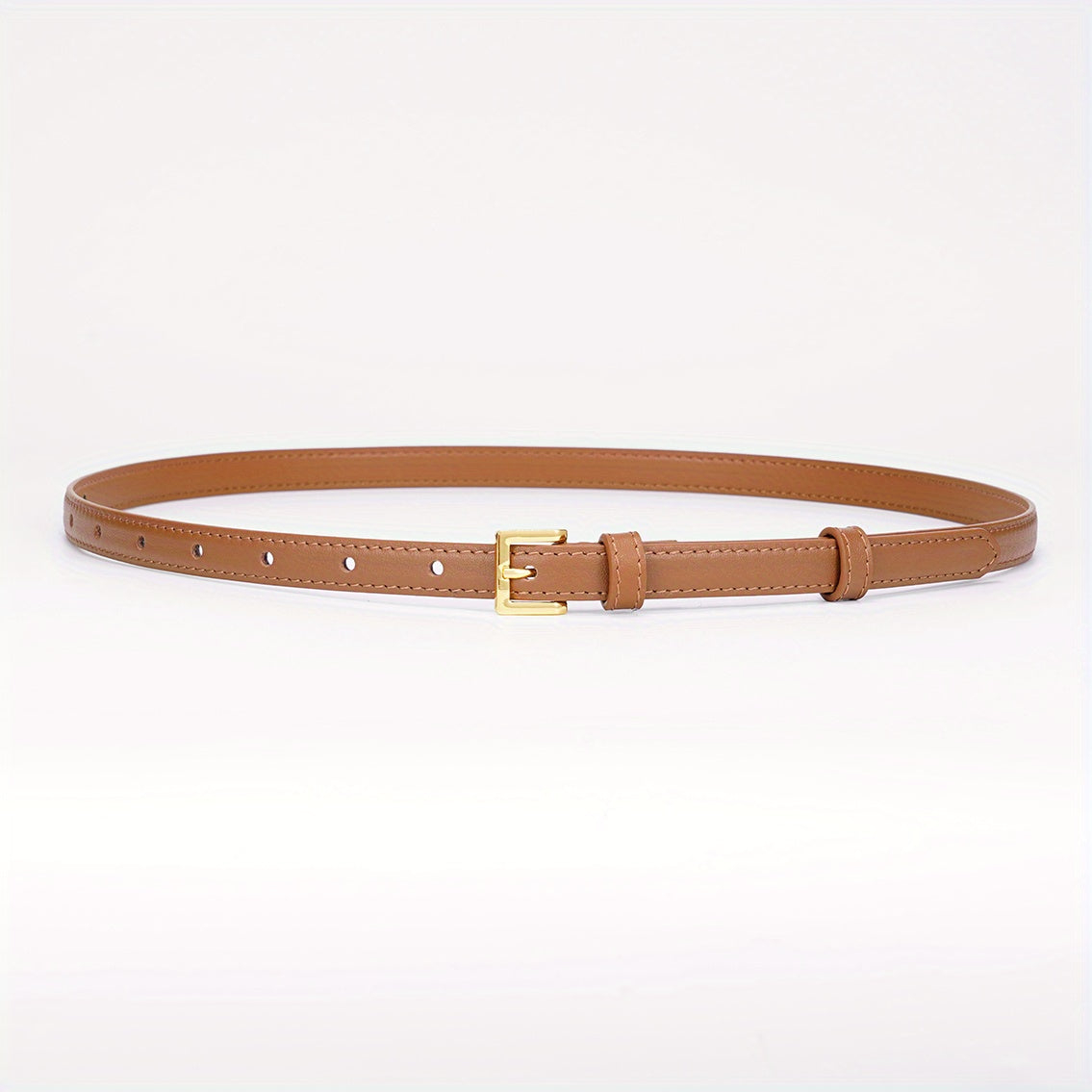 Women's Leather Thin Belt Solid Dress Coat Waistband Casual Belts