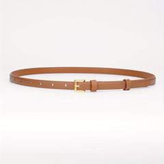 Women's Leather Thin Belt Solid Dress Coat Waistband Casual Belts