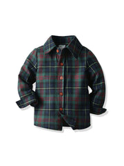 Baby Boys Gentleman Outfit Plaid Shirt & Suspender Pants Set
