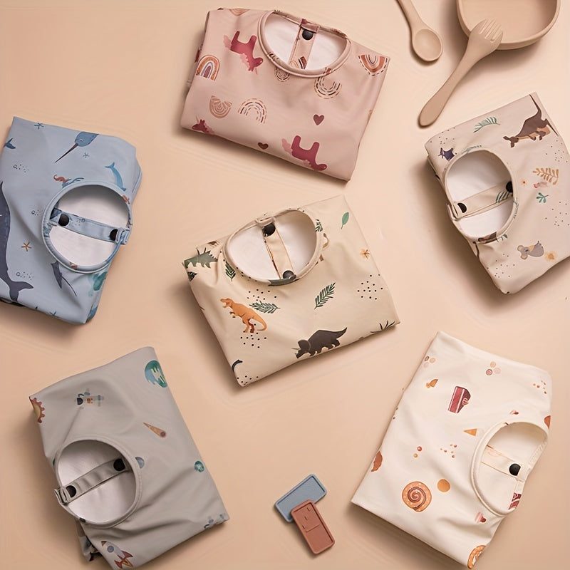 Baby Feeding Bib With Long Sleeves Children Smock Girls Boys Bibs