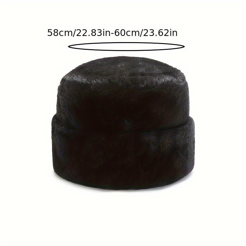 Faux Mink Winter Hat for Men, Warm Ear Protection Hat