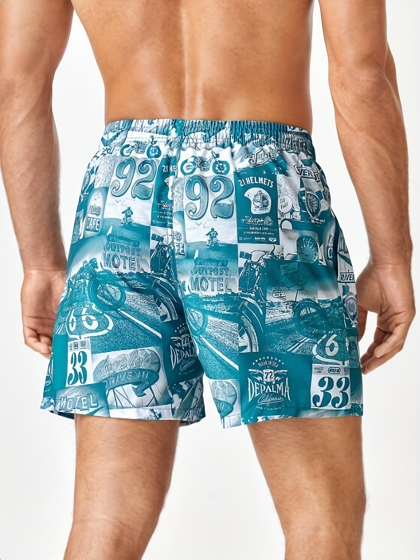 Men's Quick Dry Board Shorts With Mesh Lining & Pockets