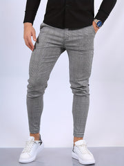 Men's Plaid Stretch Dress Pants Vintage Style for Party Banquet