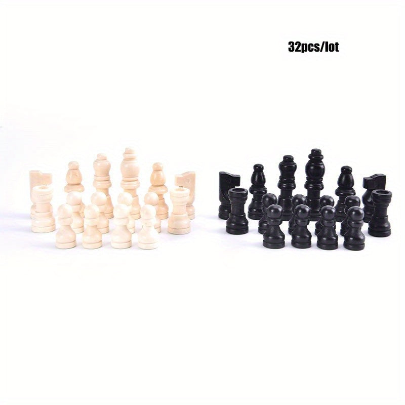 32pcs Wooden Chess Pieces International Word Chess Set Chess Game Accessories