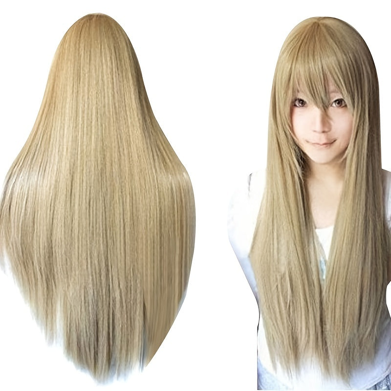 Anime Cosplay Wig Long Colored Wigs Straight Hair Synthetic Heat Resistant