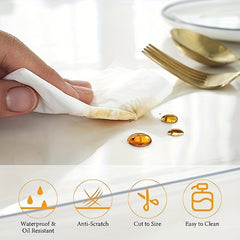 Clear Writing Desk Pad Heat Resistant Waterproof PVC Round Edge