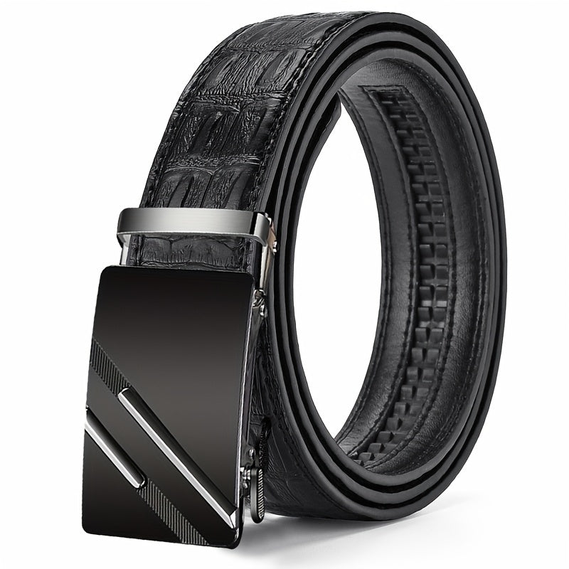 Men's PU Leather Automatic Buckle Business Belt