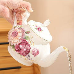 European Style Ceramic Teapot Floral Coffee Water Porcelain Gift