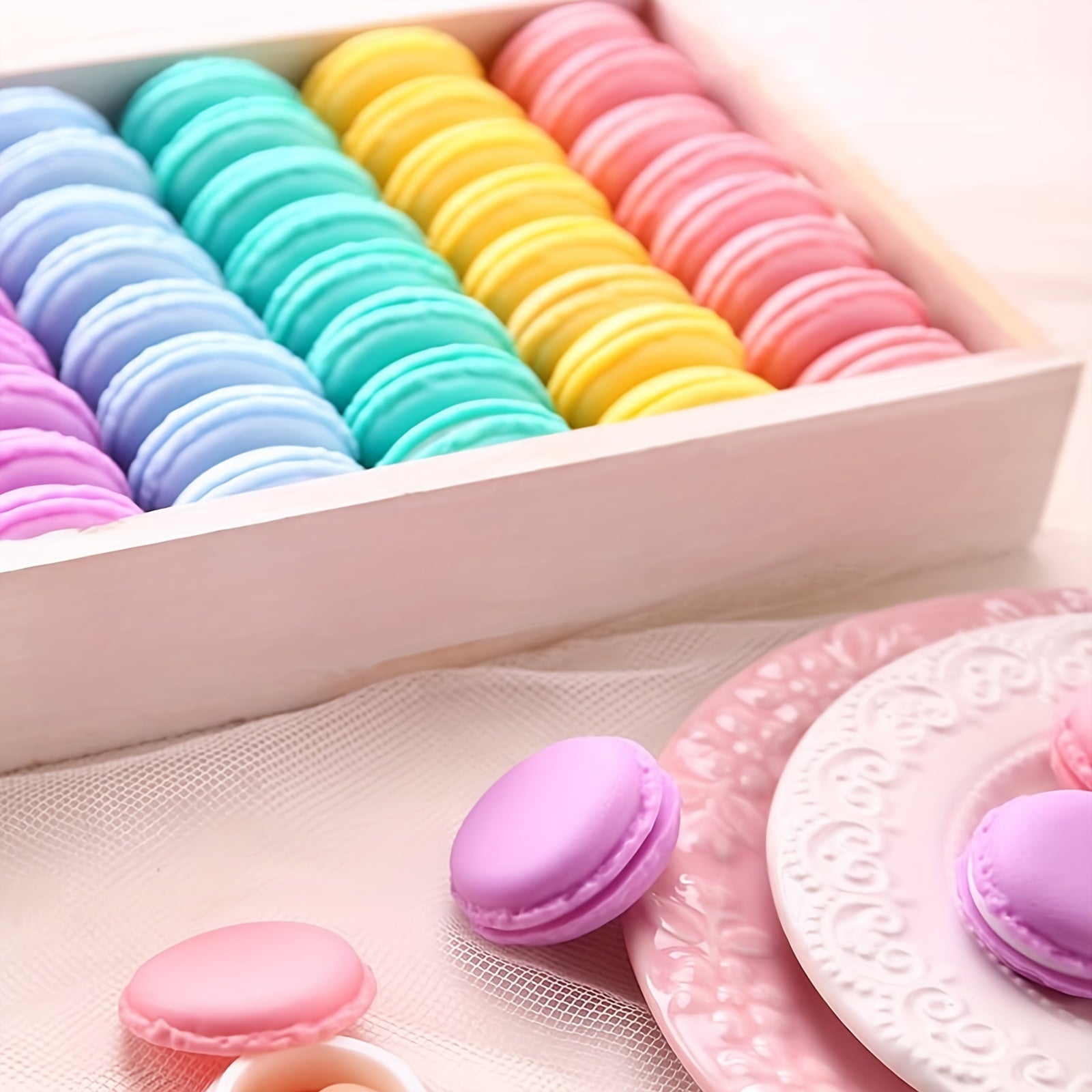 6pcs Macaroon Jewelry Boxes Mini Colorful Candy Box Organizer Case
