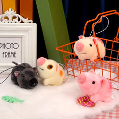 24pcs 4 inch Mini Pig Plush Toy Animal Party Gift Pig Keychain Backpack