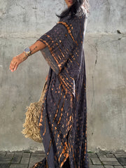 Boho Cover Up Women's Plus Striped Maxi Kaftan Cover Up Dress