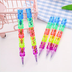 10 Pastel Bear Crayons, Kids' Party Favors, School Supplies