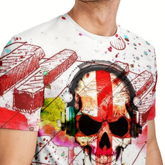 Colorful Skull Print Men's T-shirt 3D Digital Top Crew Neck