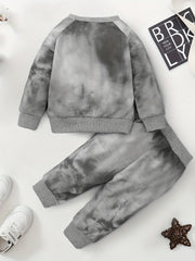 Toddler Boy's Tie Dye Sweatshirt & Sweatpants Set Casual Outfits