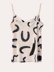 Chain Strap Cami Top Summer Casual Spaghetti Strap