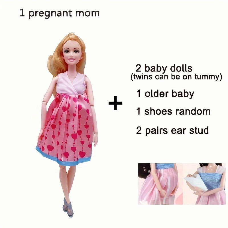 8 inch H Pregnant Belly Doll with 3 Babies
