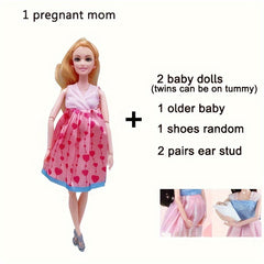 8 inch H Pregnant Belly Doll with 3 Babies