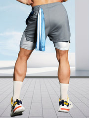 Men's 2-in-1 Double Layer Sports Shorts for Gym Workout - Summer Training