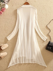 Hollow Out Open Front Cover Up Long Sleeve Beach Cardigan