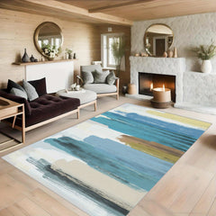 Modren Living Room Area Rugs Soft Plush Geometric Floor Carpet Floor Mat