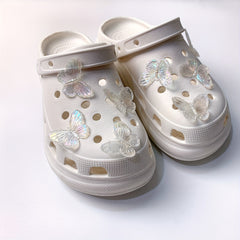 1pc Transparent Butterfly Shoe Buckle DIY Shoe Charms Decoration