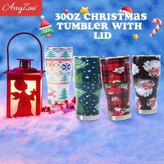 Christmas Print 900ml Stainless Steel Beer Glass Water Bottle
