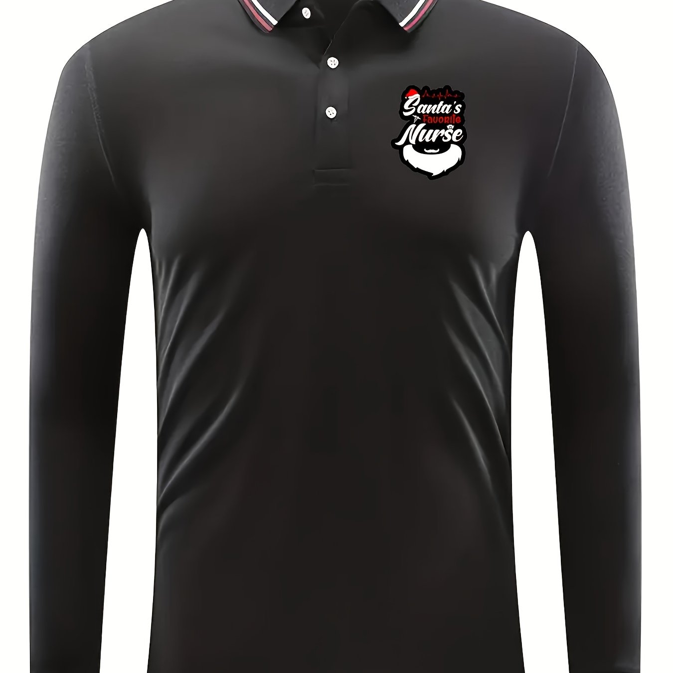 Santa's Nurse Men's Casual Long Sleeve Shirt