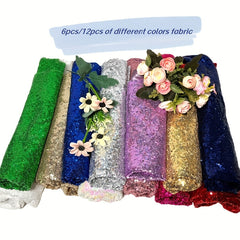 Sequin Fabric for DIY Crafts Sewing Headwear Bags Random