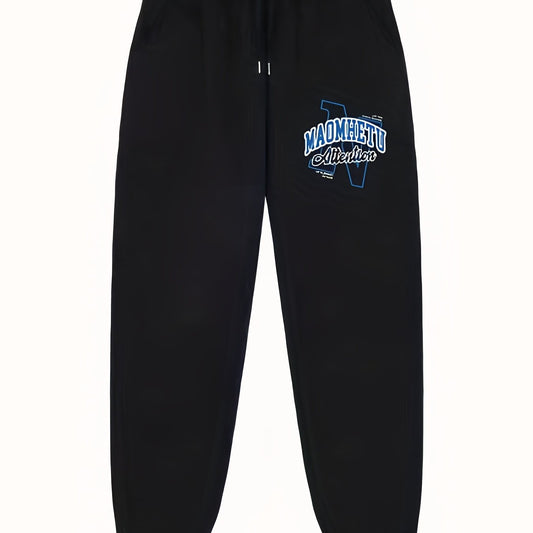 Men's Letter Print Joggers With Pockets Casual Pants