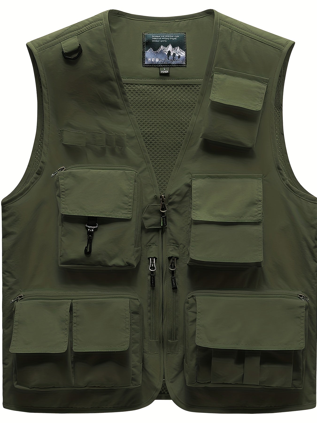 Cargo Vest Men's Zip Up Outwear Casual Spring Summer