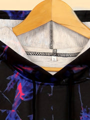 Tie Dye Sports Hooded Sweatshirt Street Casual Hoodie Women's Sporty Sweatshirt