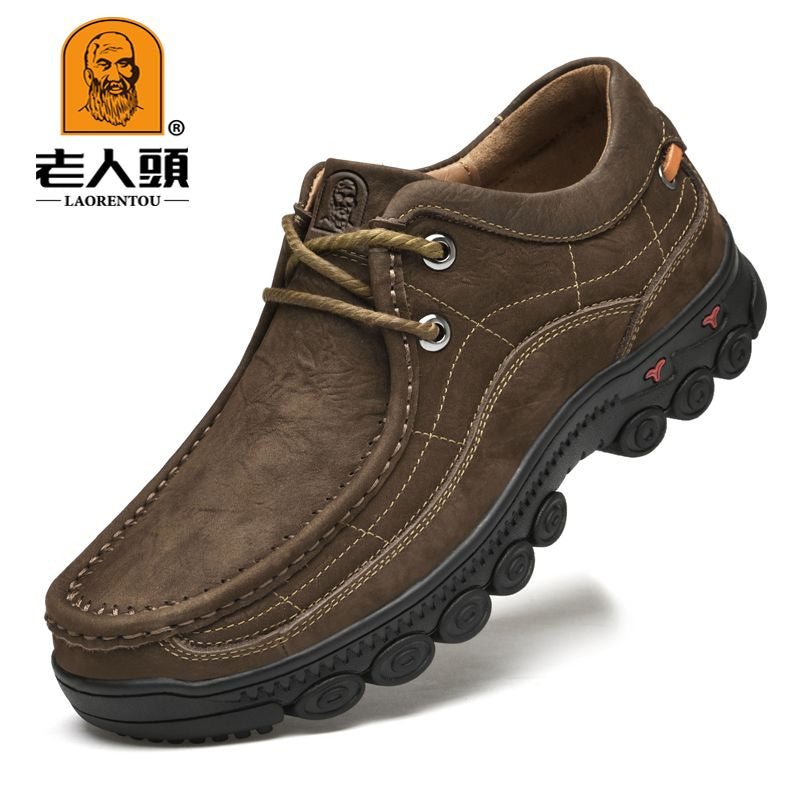 LAORENTOU Men's Leather Ankle Boots Walking Sneakers