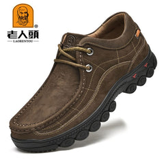 LAORENTOU Men's Leather Ankle Boots Walking Sneakers