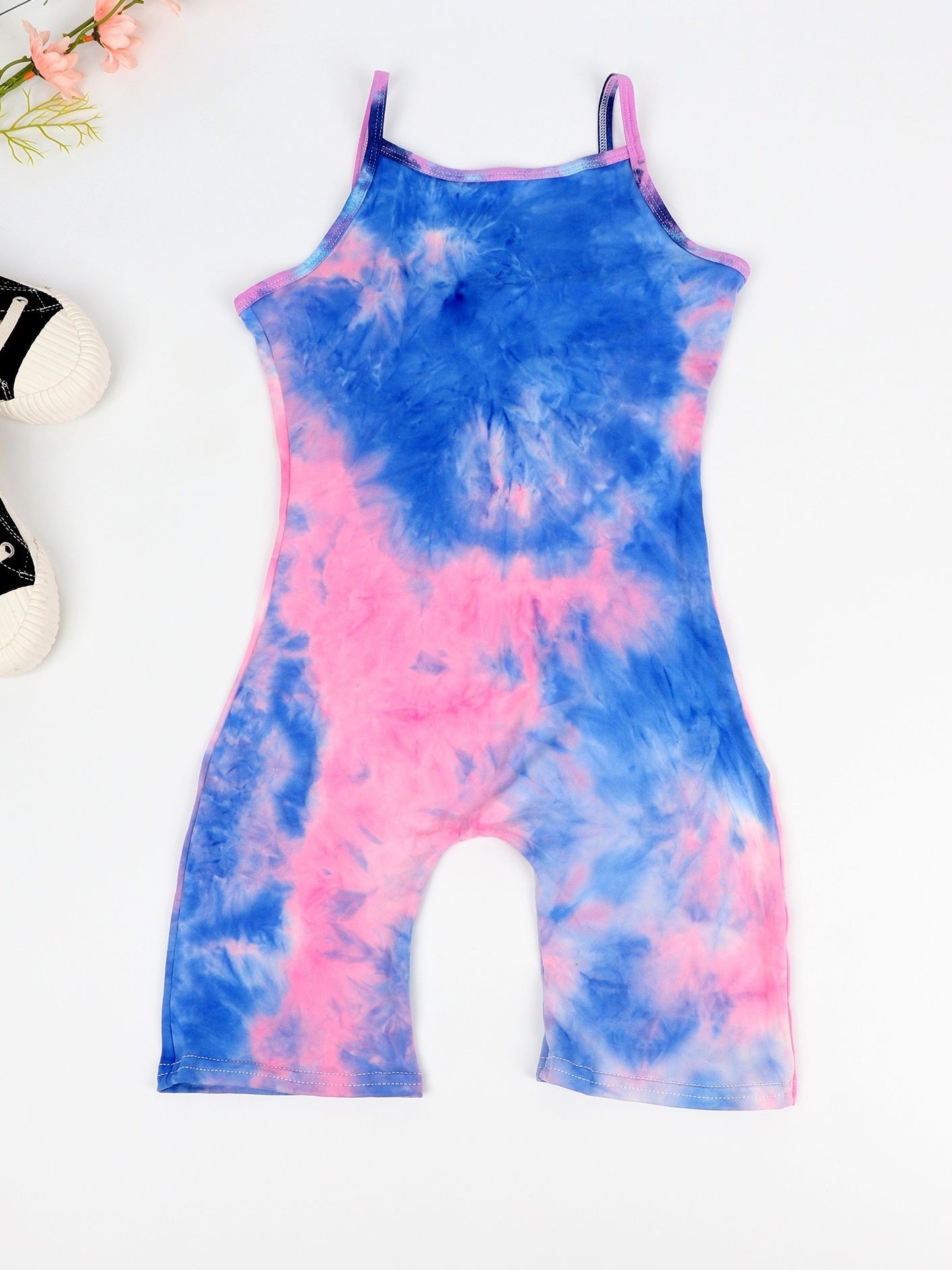 Toddler Girls Colorful Leopard Cami Rompers Jumpsuits