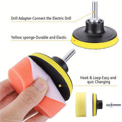 14pcs Car Buffers & Polishers Kit For Drill Foam Ball Metal Plastic Glass