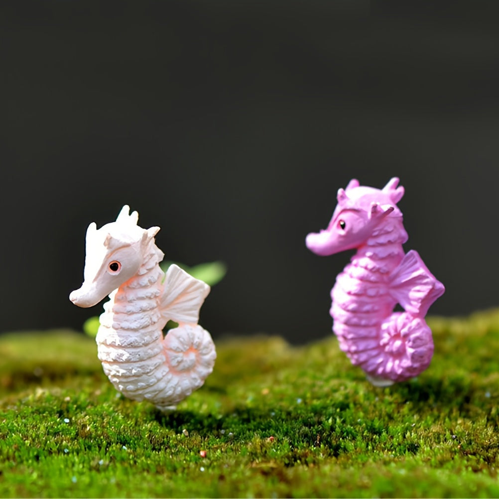 4pcs Dollhouse Bonsai Fairy Garden Seahorse Decor