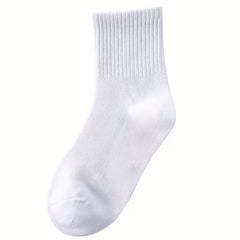 3 Pairs Solid Crew Sports Socks for Women